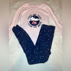 Old Navy Girls Cotton Matching Pajamas Set Size 6T